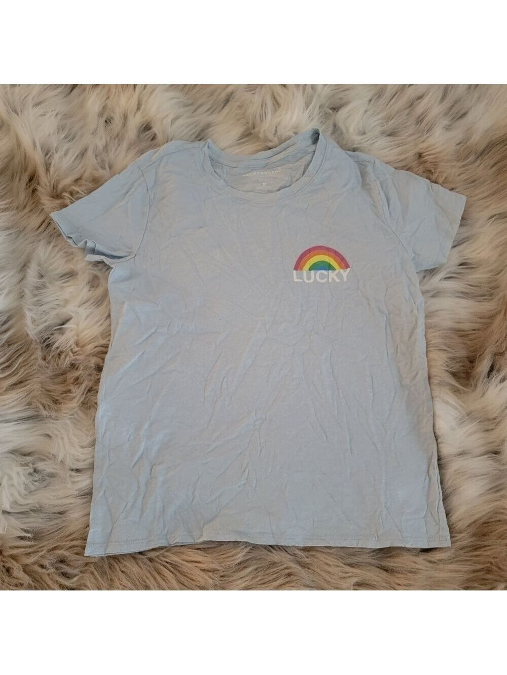 Lucky Brand Blue Classic Graphic Crew Neck T-Shirt